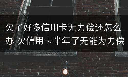 欠了好多信用卡无力偿还怎么办 欠信用卡半年了无能为力偿还怎么办