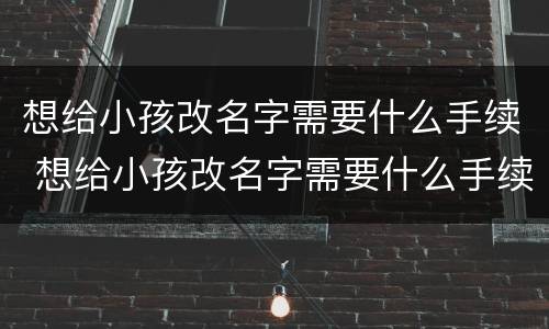 想给小孩改名字需要什么手续 想给小孩改名字需要什么手续和证件