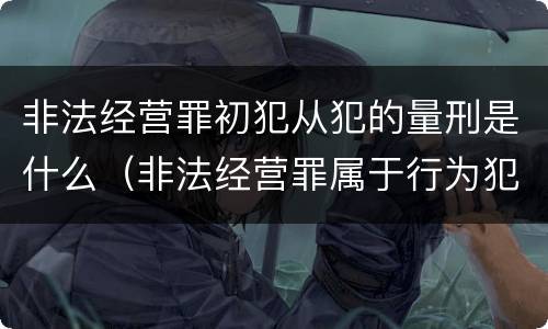 非法经营罪初犯从犯的量刑是什么（非法经营罪属于行为犯还是结果犯）