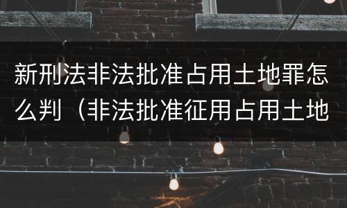 新刑法非法批准占用土地罪怎么判（非法批准征用占用土地罪立案标准）