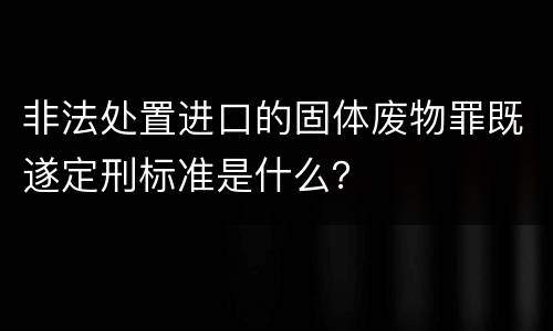 非法处置进口的固体废物罪既遂定刑标准是什么？