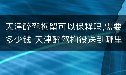 天津醉驾拘留可以保释吗,需要多少钱 天津醉驾拘役送到哪里执行