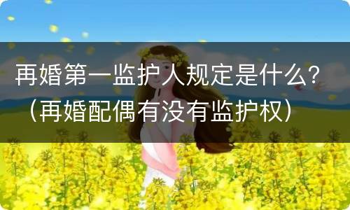 再婚第一监护人规定是什么？（再婚配偶有没有监护权）