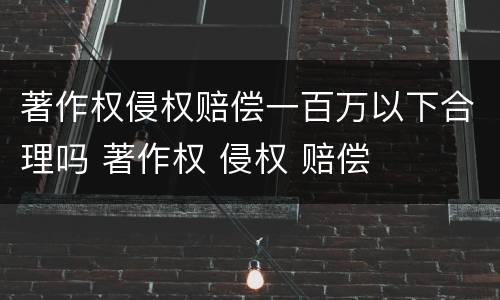 著作权侵权赔偿一百万以下合理吗 著作权 侵权 赔偿