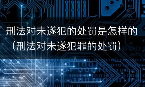 刑法对未遂犯的处罚是怎样的（刑法对未遂犯罪的处罚）