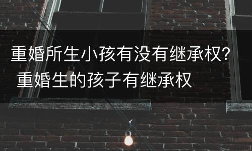 重婚所生小孩有没有继承权？ 重婚生的孩子有继承权