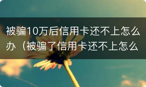 被骗10万后信用卡还不上怎么办（被骗了信用卡还不上怎么办）
