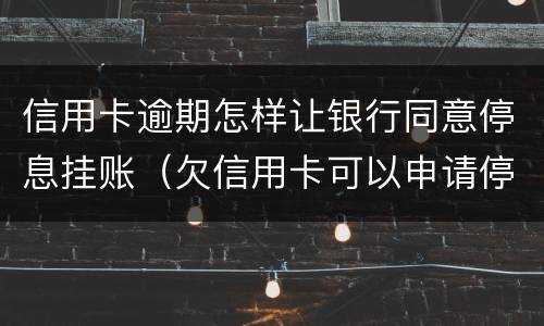 信用卡逾期怎样让银行同意停息挂账（欠信用卡可以申请停息挂账吗）
