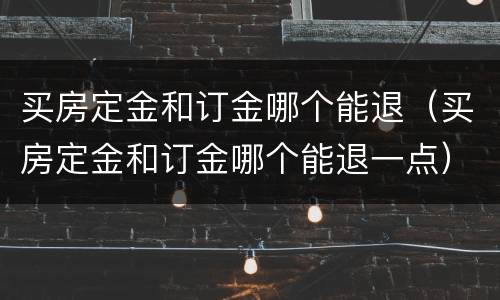 买房定金和订金哪个能退（买房定金和订金哪个能退一点）