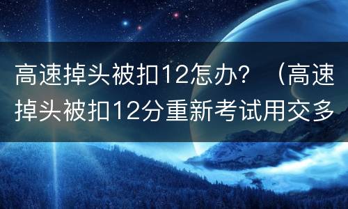 高速掉头被扣12怎办？（高速掉头被扣12分重新考试用交多少钱）