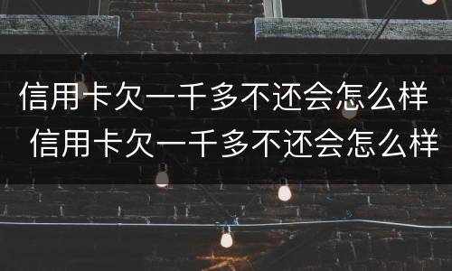 信用卡欠一千多不还会怎么样 信用卡欠一千多不还会怎么样吗