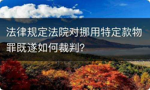 法律规定法院对挪用特定款物罪既遂如何裁判？