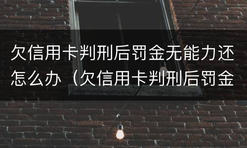 欠信用卡判刑后罚金无能力还怎么办（欠信用卡判刑后罚金无能力还怎么办呢）
