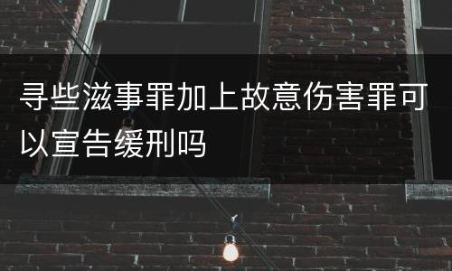寻些滋事罪加上故意伤害罪可以宣告缓刑吗