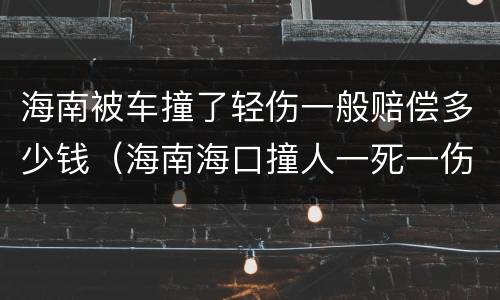 海南被车撞了轻伤一般赔偿多少钱（海南海口撞人一死一伤）