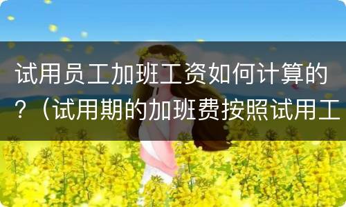 试用员工加班工资如何计算的?（试用期的加班费按照试用工资）