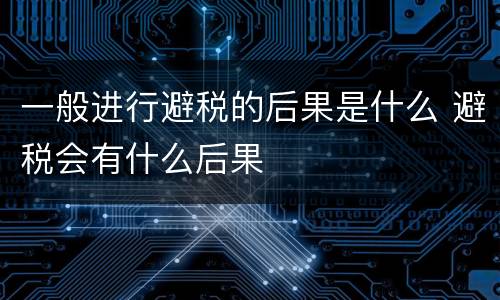 一般进行避税的后果是什么 避税会有什么后果