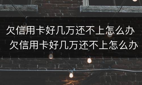 欠信用卡好几万还不上怎么办 欠信用卡好几万还不上怎么办呢