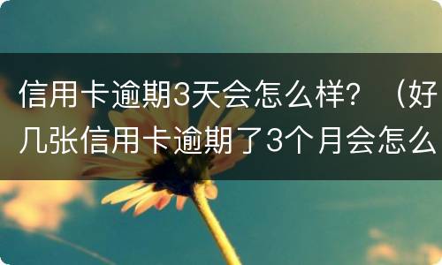 信用卡逾期3天会怎么样？（好几张信用卡逾期了3个月会怎么样）