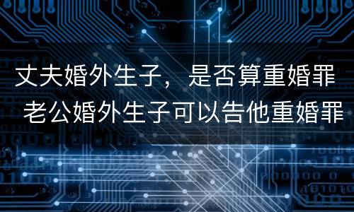 丈夫婚外生子，是否算重婚罪 老公婚外生子可以告他重婚罪吗