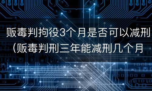 贩毒判拘役3个月是否可以减刑（贩毒判刑三年能减刑几个月）