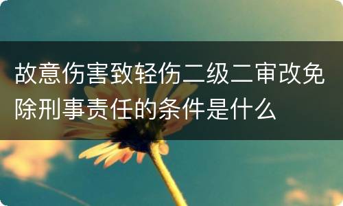 故意伤害致轻伤二级二审改免除刑事责任的条件是什么
