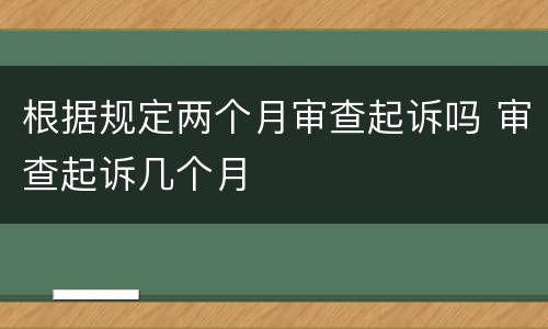 根据规定两个月审查起诉吗 审查起诉几个月