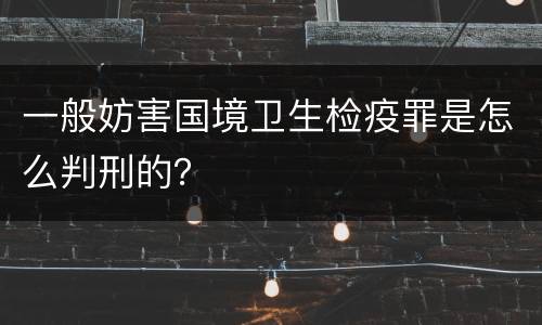 一般妨害国境卫生检疫罪是怎么判刑的？