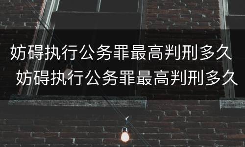 妨碍执行公务罪最高判刑多久 妨碍执行公务罪最高判刑多久呢