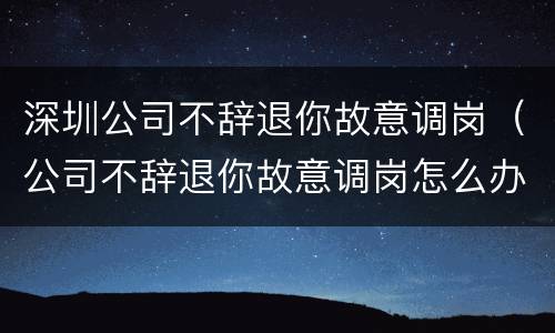 深圳公司不辞退你故意调岗（公司不辞退你故意调岗怎么办）