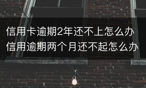 信用卡逾期2年还不上怎么办 信用逾期两个月还不起怎么办