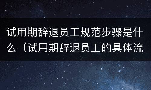 试用期辞退员工规范步骤是什么（试用期辞退员工的具体流程）