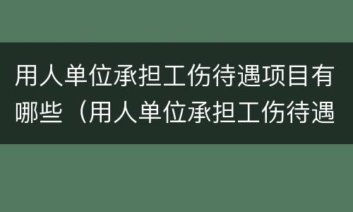 用人单位承担工伤待遇项目有哪些（用人单位承担工伤待遇项目有哪些要求）