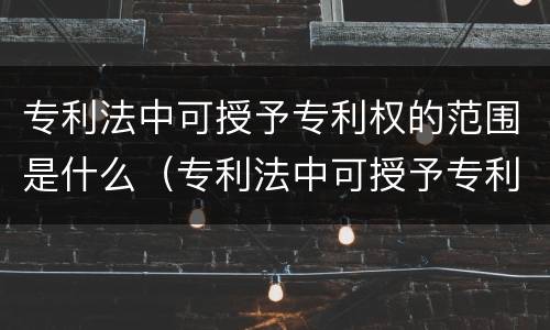 专利法中可授予专利权的范围是什么（专利法中可授予专利权的范围是什么）