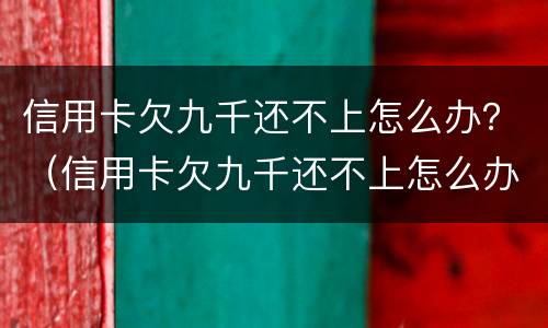 信用卡欠九千还不上怎么办？（信用卡欠九千还不上怎么办呢）