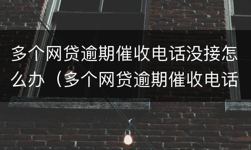 多个网贷逾期催收电话没接怎么办（多个网贷逾期催收电话没接怎么办理）