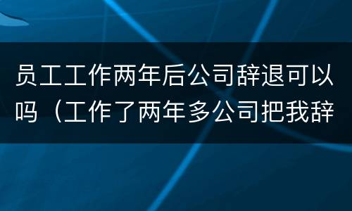 员工工作两年后公司辞退可以吗（工作了两年多公司把我辞退怎么赔偿）