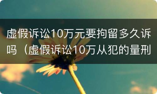 虚假诉讼10万元要拘留多久诉吗（虚假诉讼10万从犯的量刑）