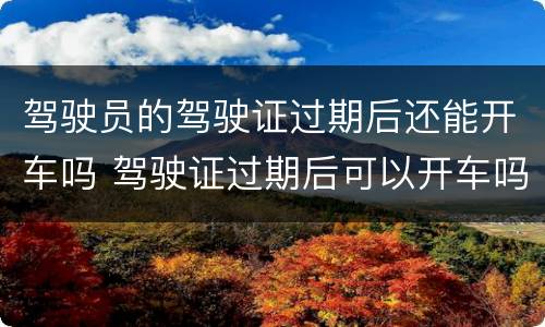 驾驶员的驾驶证过期后还能开车吗 驾驶证过期后可以开车吗