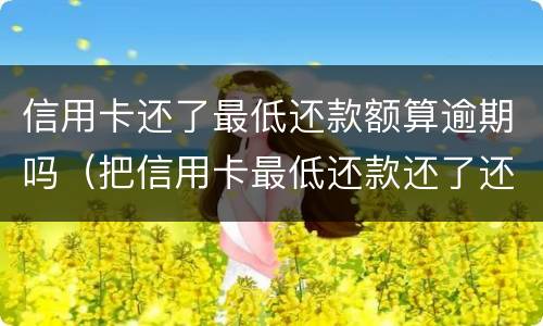 信用卡还了最低还款额算逾期吗（把信用卡最低还款还了还算逾期吗）