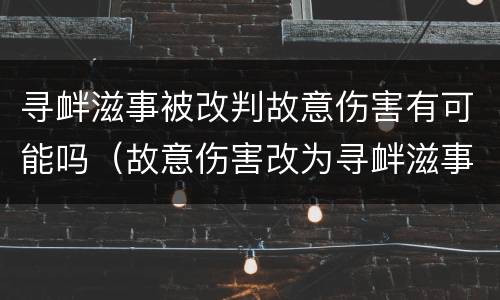 寻衅滋事被改判故意伤害有可能吗（故意伤害改为寻衅滋事）