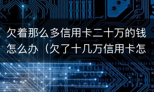 欠着那么多信用卡二十万的钱怎么办（欠了十几万信用卡怎么办）