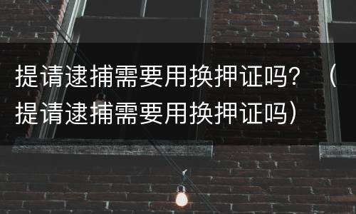 提请逮捕需要用换押证吗？（提请逮捕需要用换押证吗）