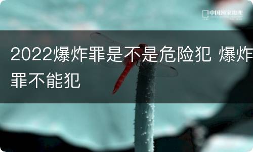 2022爆炸罪是不是危险犯 爆炸罪不能犯