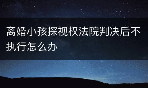 离婚小孩探视权法院判决后不执行怎么办
