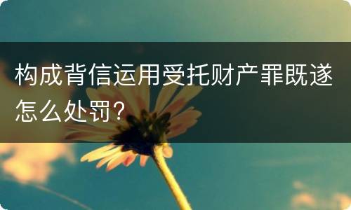 构成背信运用受托财产罪既遂怎么处罚?