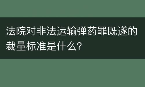 法院对非法运输弹药罪既遂的裁量标准是什么？