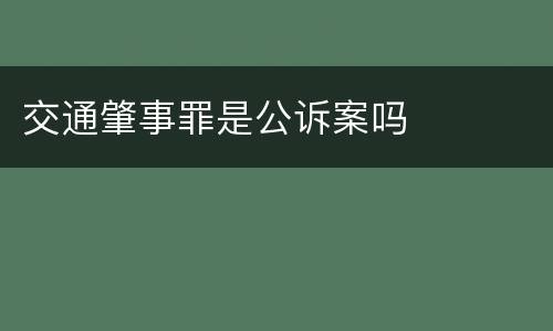 交通肇事罪是公诉案吗