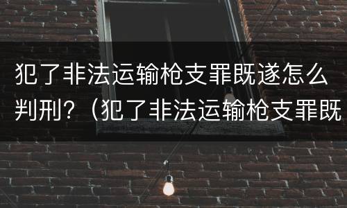 犯了非法运输枪支罪既遂怎么判刑?（犯了非法运输枪支罪既遂怎么判刑呢）