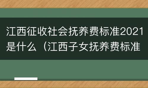 江西征收社会抚养费标准2021是什么（江西子女抚养费标准2021）